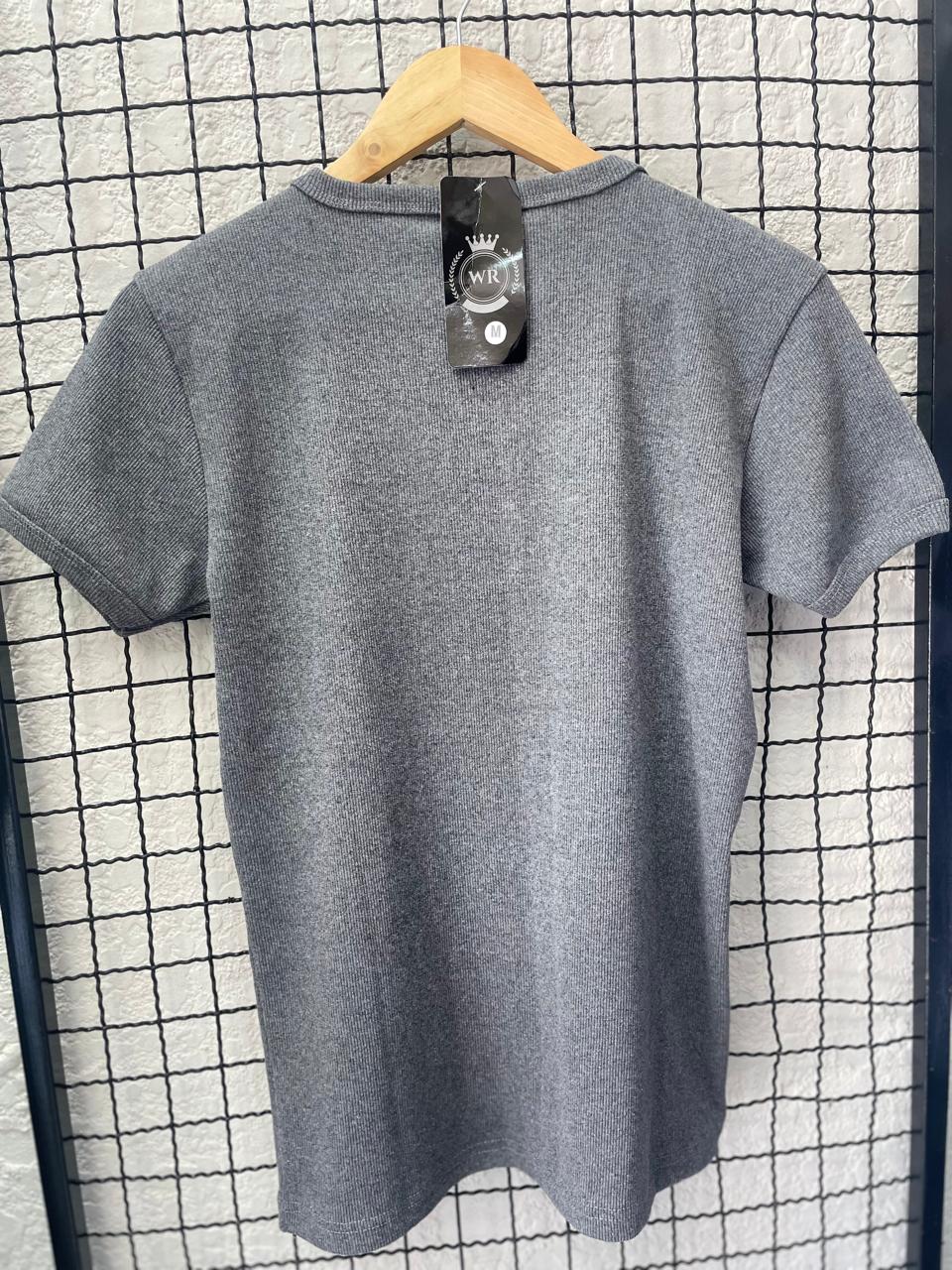 Camiseta Canelada - Cinza
